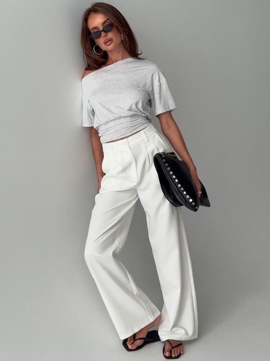Princess Polly Pants - EUC Princess Polly Wide-Leg High-Waist Classic White Trouser Pants Sz 4